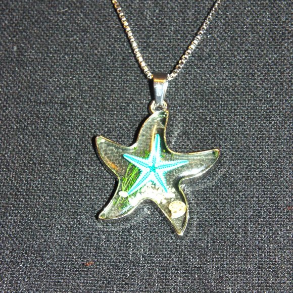 REDUCED! NWOT Stunning Starfish Pendant on a Silver Chain - Picture 1 of 1